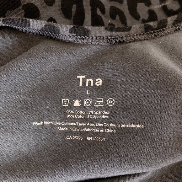 Aritzia TNA bodysuit top Large animal print tank top women’s grey black - Picture 15 of 15